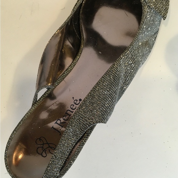 J RENEE Womens Slingback High Heels Sparkle Bows Rhinestones - Picture 13 of 16